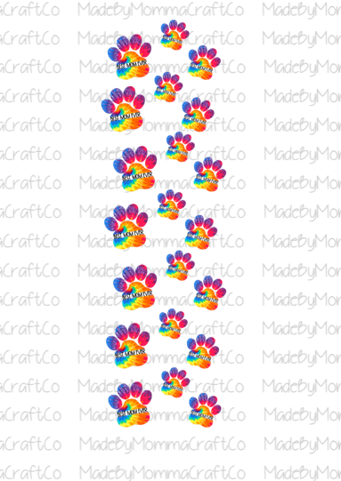 Best Mom Ever Tie Dye Dog Pawprints Cheat Clear Waterslide™ Pen Wrap Decal