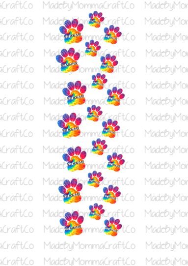 Tie Dye Best Mom Ever Dog Pawprints Pen Wrap - Printed Waterslide or Digital Download