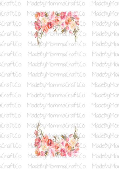 Pink Floral Border Cheat Clear Waterslide™ Pen Wrap Decal