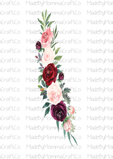 Diagonal Floral Pen Wrap - Printed Waterslide or Digital Download