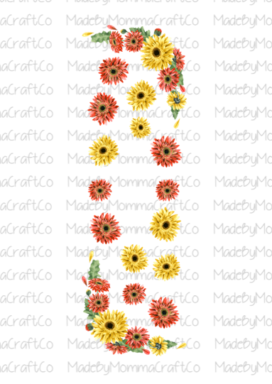 Daisy Pen Wrap With Spot for Name - Printed Waterslide or Digital Download