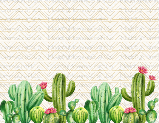 Western Aztec Cactus Wrap Sublimation or Waterslide Wrap - 20oz and 30oz