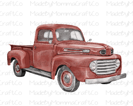 Classic Red Truck - Cheat Clear Waterslide™ or White Cast Sticker