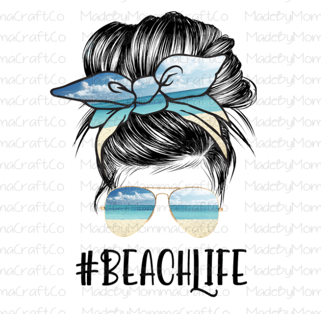 Messy Bun - Beach Life - Cheat Clear Waterslide™ or White Cast Sticker