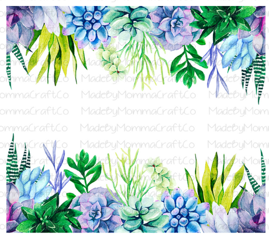 Succulent Border Wrap Sublimation or Waterslide Wrap - 20oz and 30oz