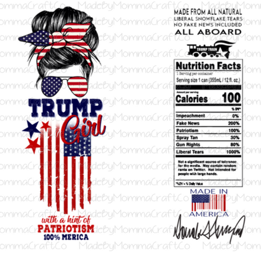 Trump Girl America -Cheat Clear Waterslide™ or White Cast Sticker or Digital Download