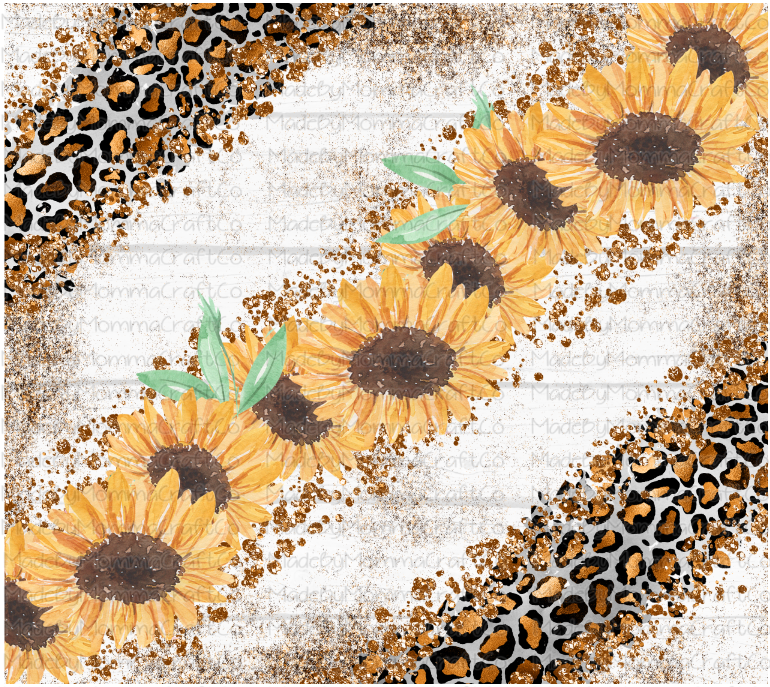 Sunflower Leopard - Sublimation Or Clear Waterslide Wrap