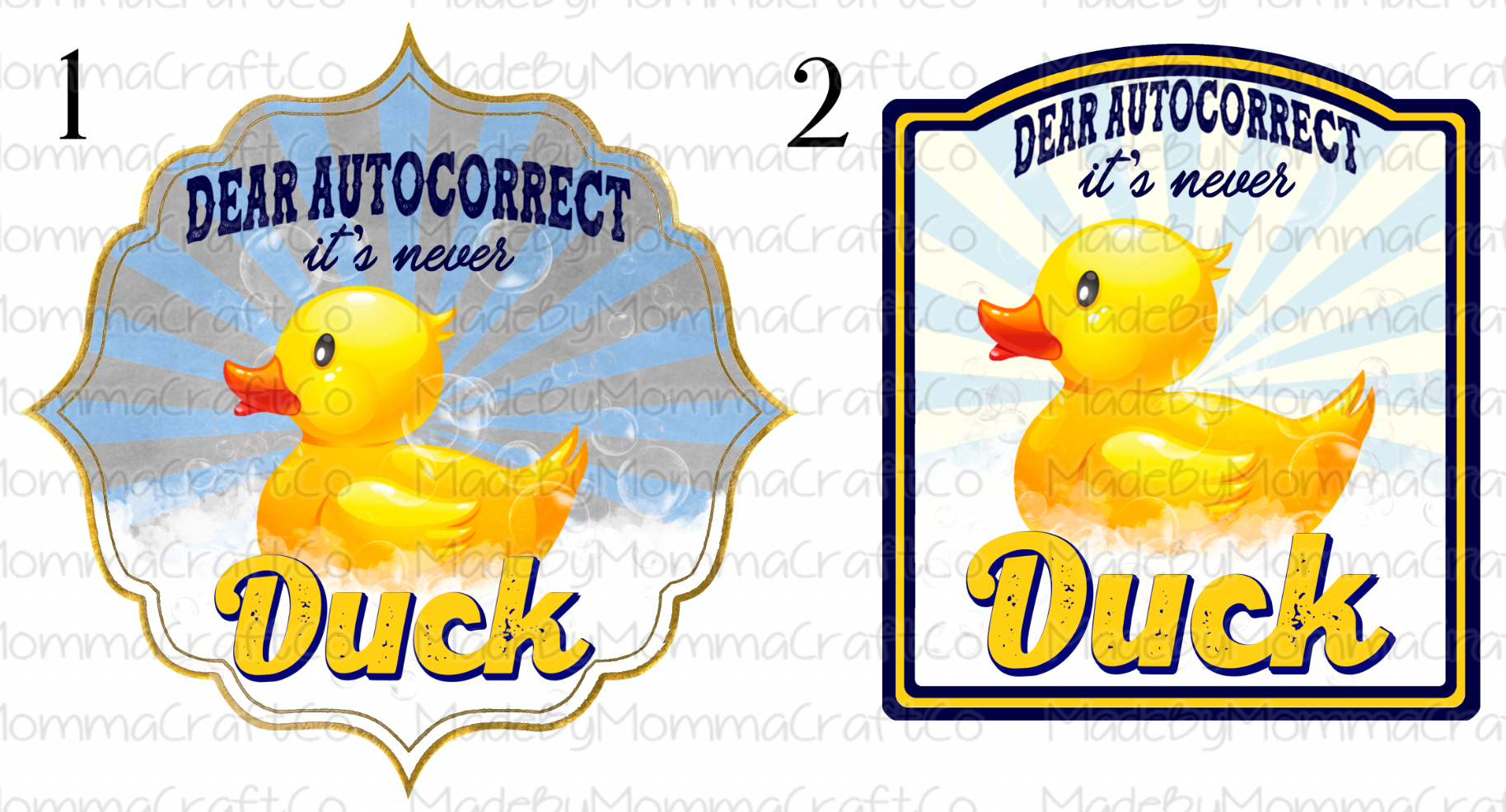 Autocorrect It&#39;s Never Duck Cheat Clear Waterslide™ or White Cast Sticker - or Digital Download