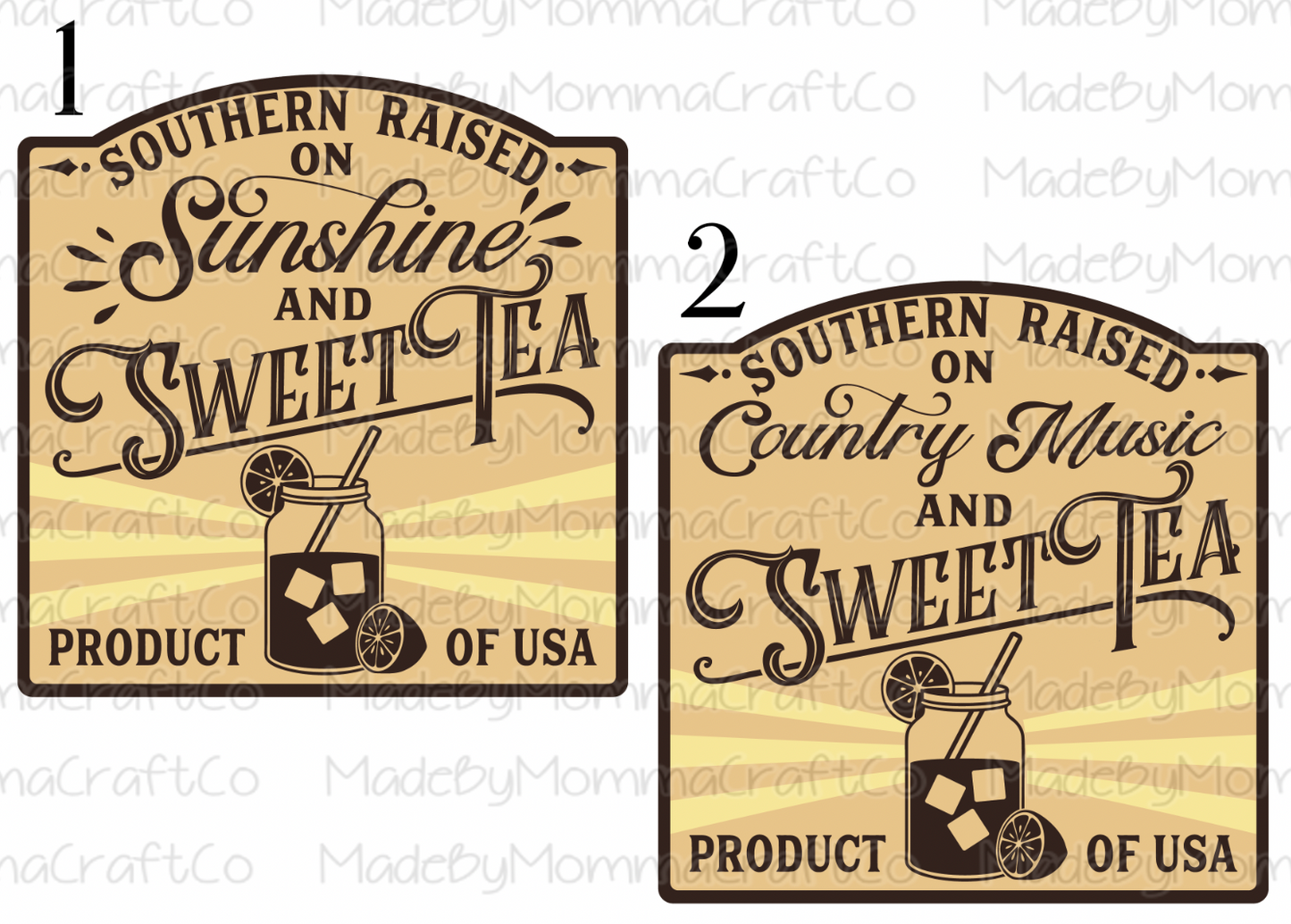 Southern Raised On Sweet Tea Cheat Clear Waterslide™ or White Cast Sticker