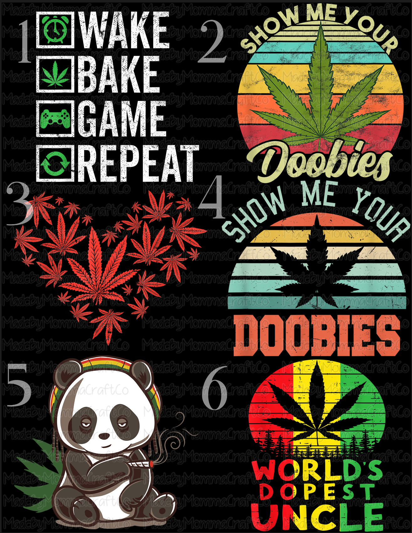 Wake and Bake Panda Marijuana - Cheat Clear Waterslide™ or White Cast Sticker
