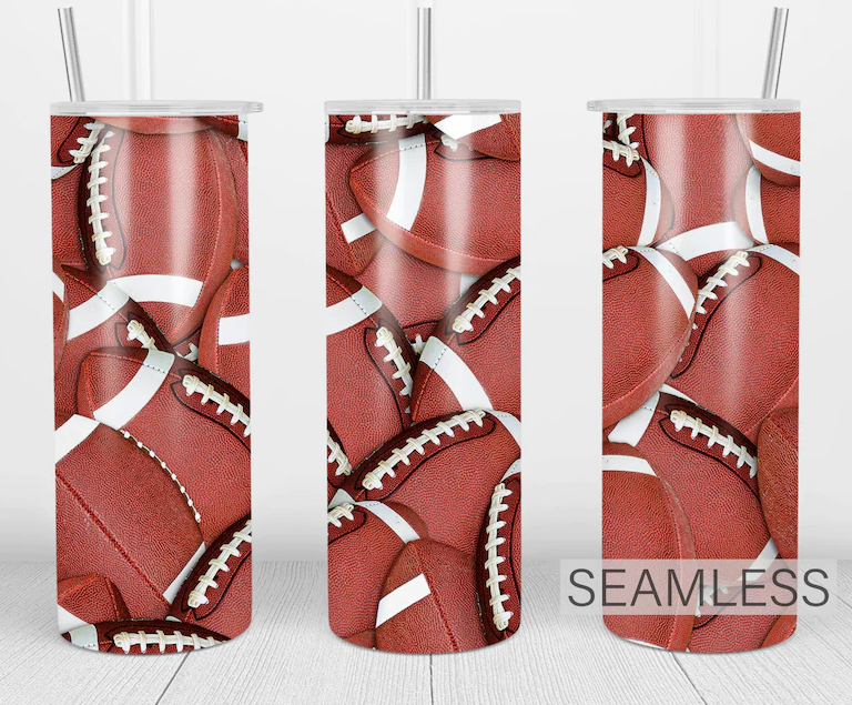 Football Sublimation Tumbler Wrap - Or Clear Waterslide Wrap