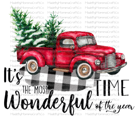 Most Wonderful Time of the Year Christmas Truck Cheat Clear Waterslide™ or White Cast Sticker Or Digital Download