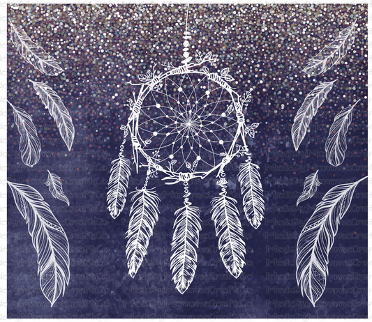 Navy Dream Catchers Sublimation Tumbler Wrap - Or Clear Waterslide Wrap