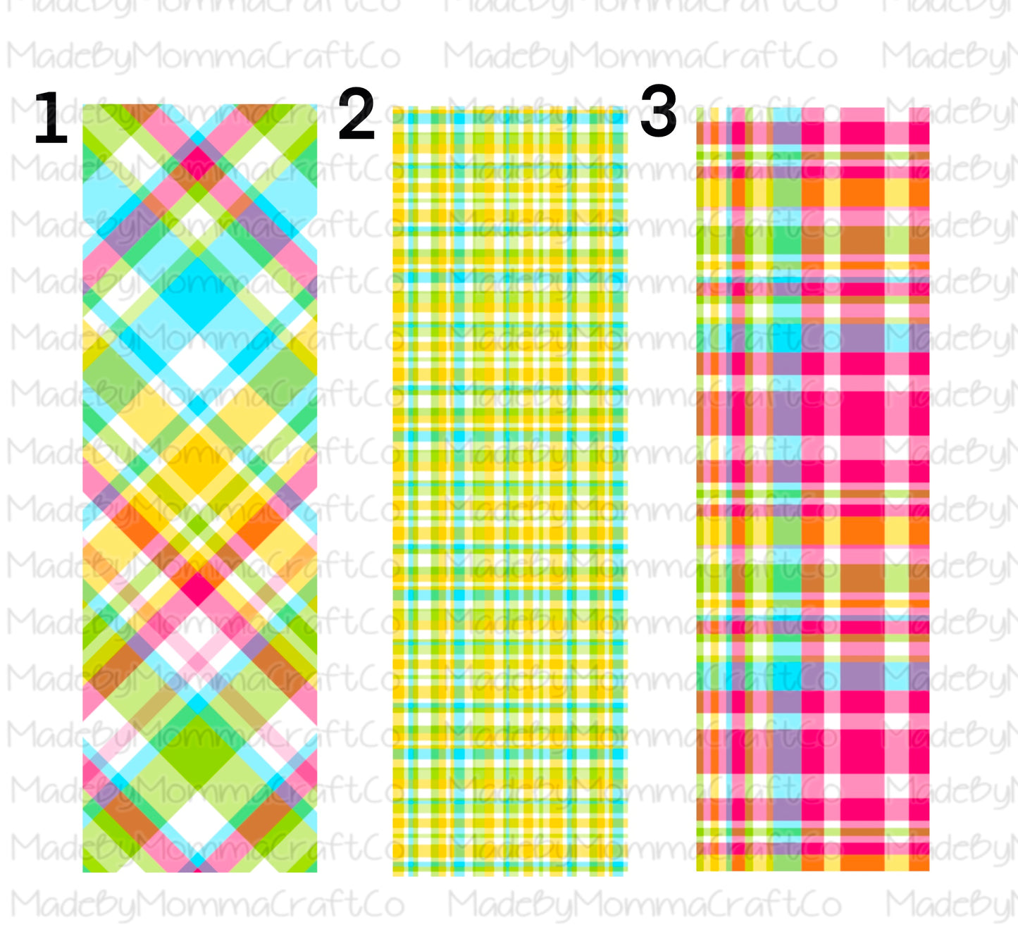 Spring Plaid Pen Wraps - Printed Waterslide or Digital Download