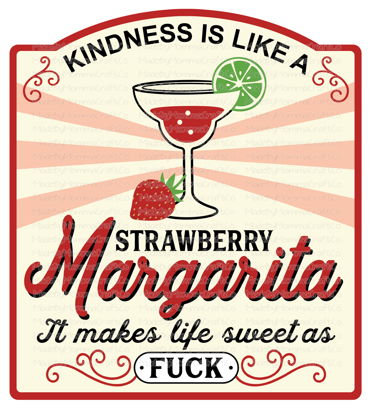 Strawberry Margarita F Word -Cheat Clear Waterslide™ or White Cast Sticker