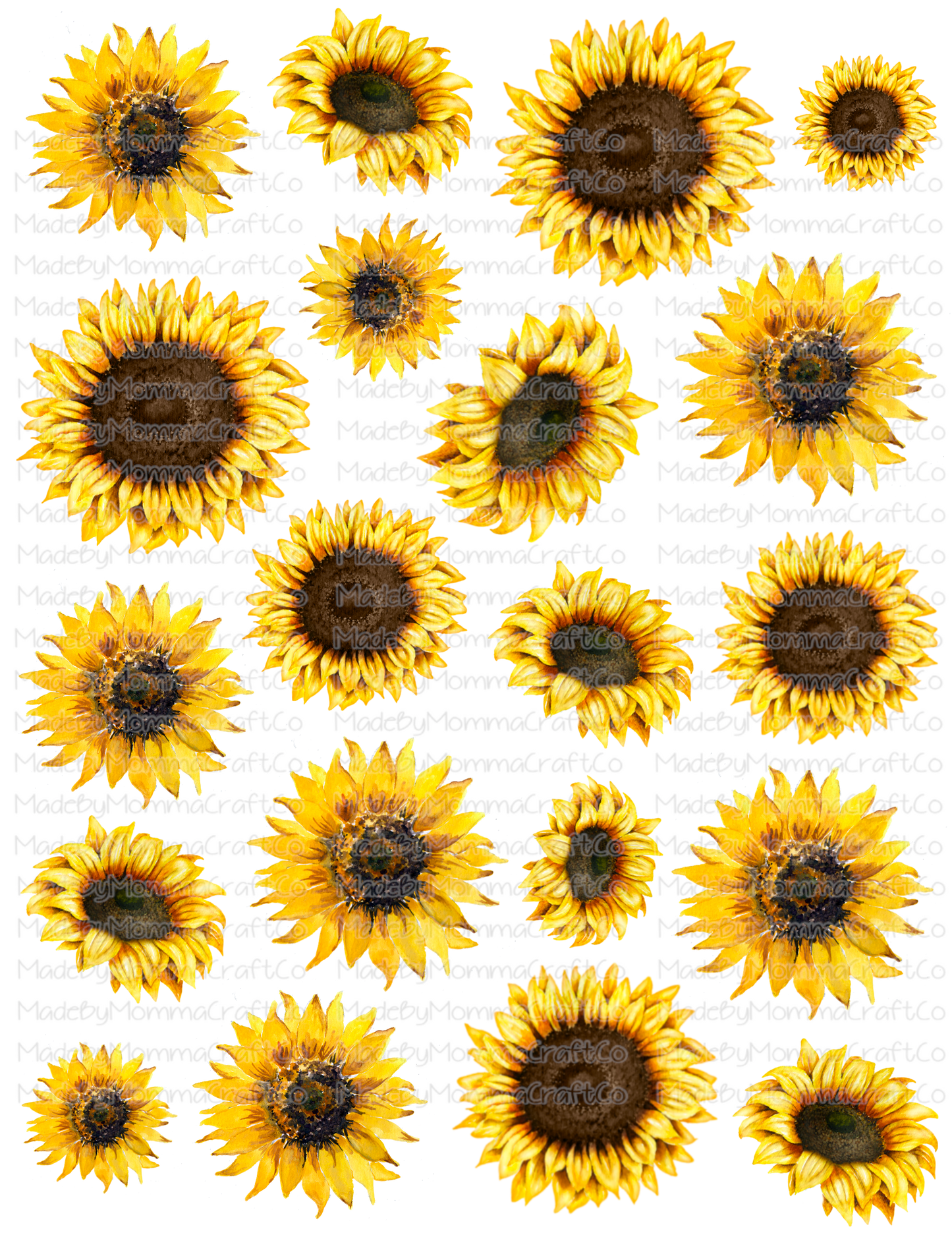 Sunflower Sheet - Cheat Clear Waterslide™ or White Cast Sticker  Elements Sheet