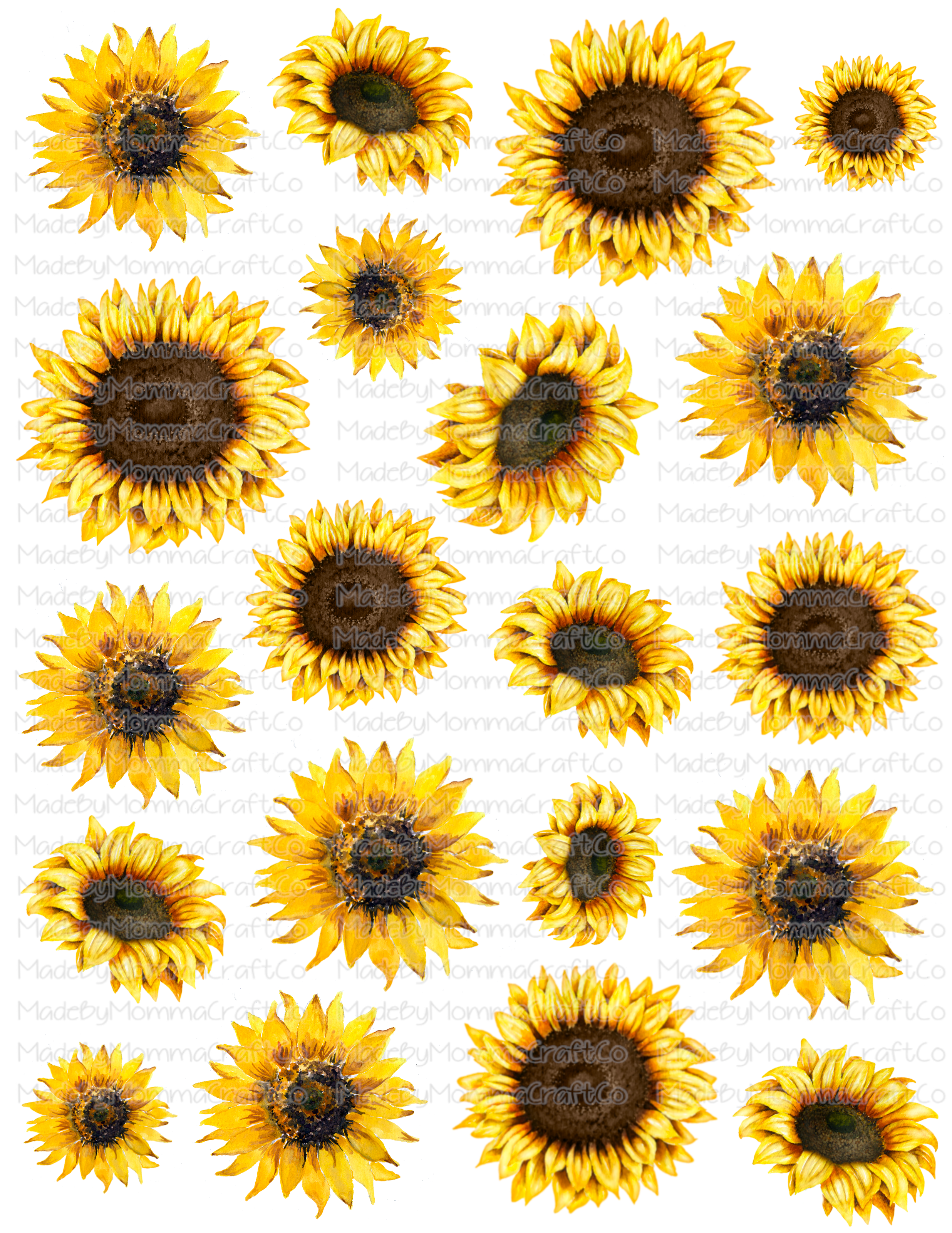 Sunflower Sheet - Cheat Clear Waterslide™ or White Cast Sticker  Elements Sheet