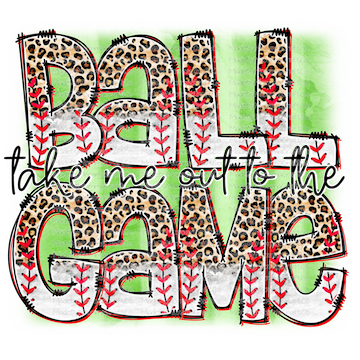 Take Me Out To The Ball Game Baseball - Cheat Clear Waterslide™ or White Cast Sticker