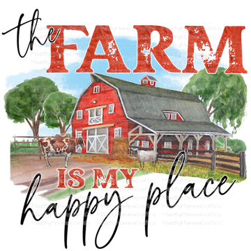 The Farm is my Happy Place Western -Cheat Clear Waterslide™ or White Cast Sticker