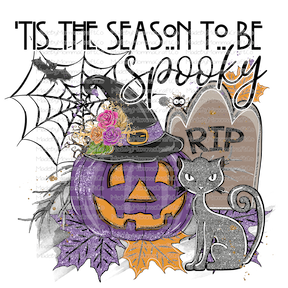 TIS THE SEASON TO BE SPOOKY Halloween -Cheat Clear Waterslide™ or White Cast Sticker