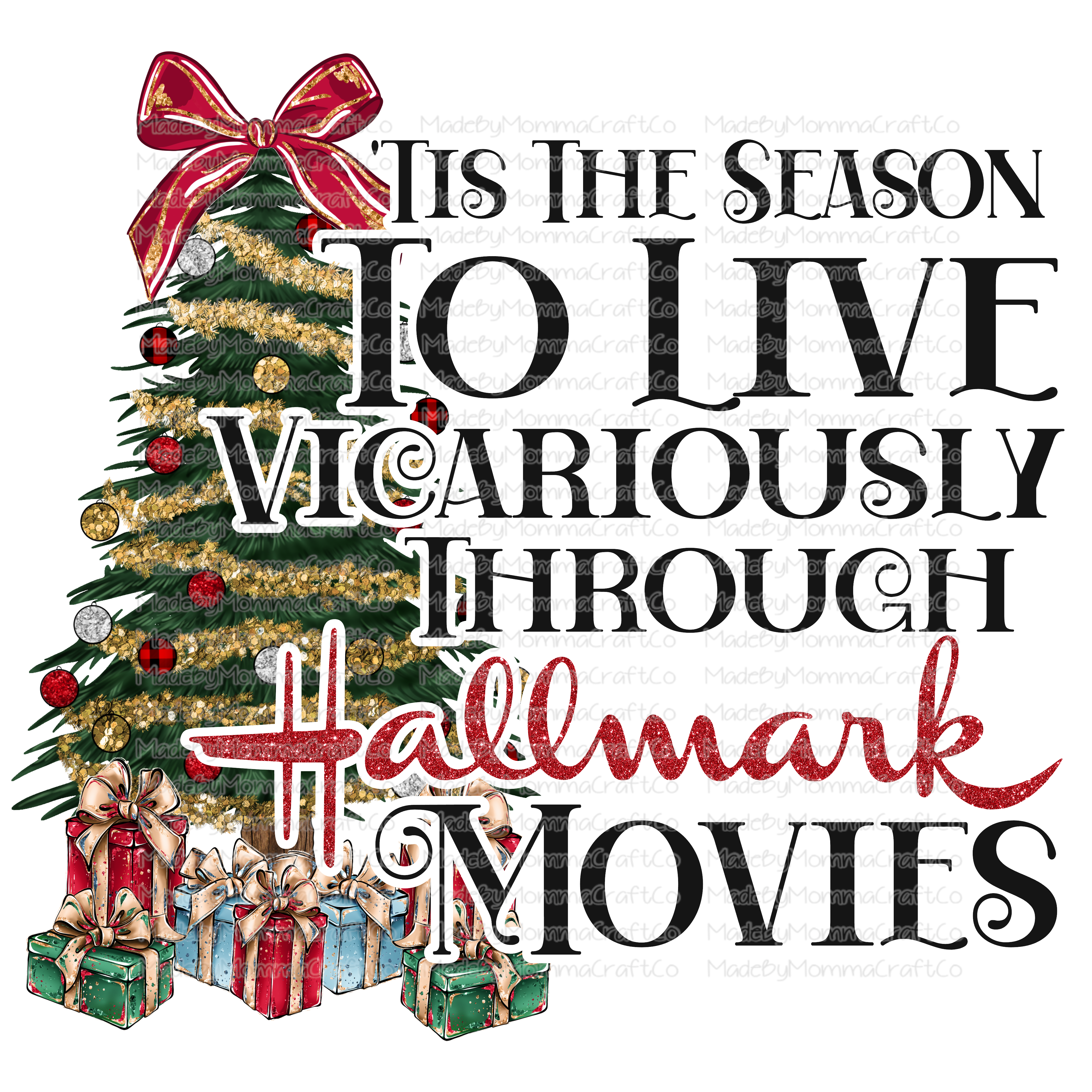 Tis The Season Christmas Movies -Cheat Clear Waterslide™ or White Cast Sticker