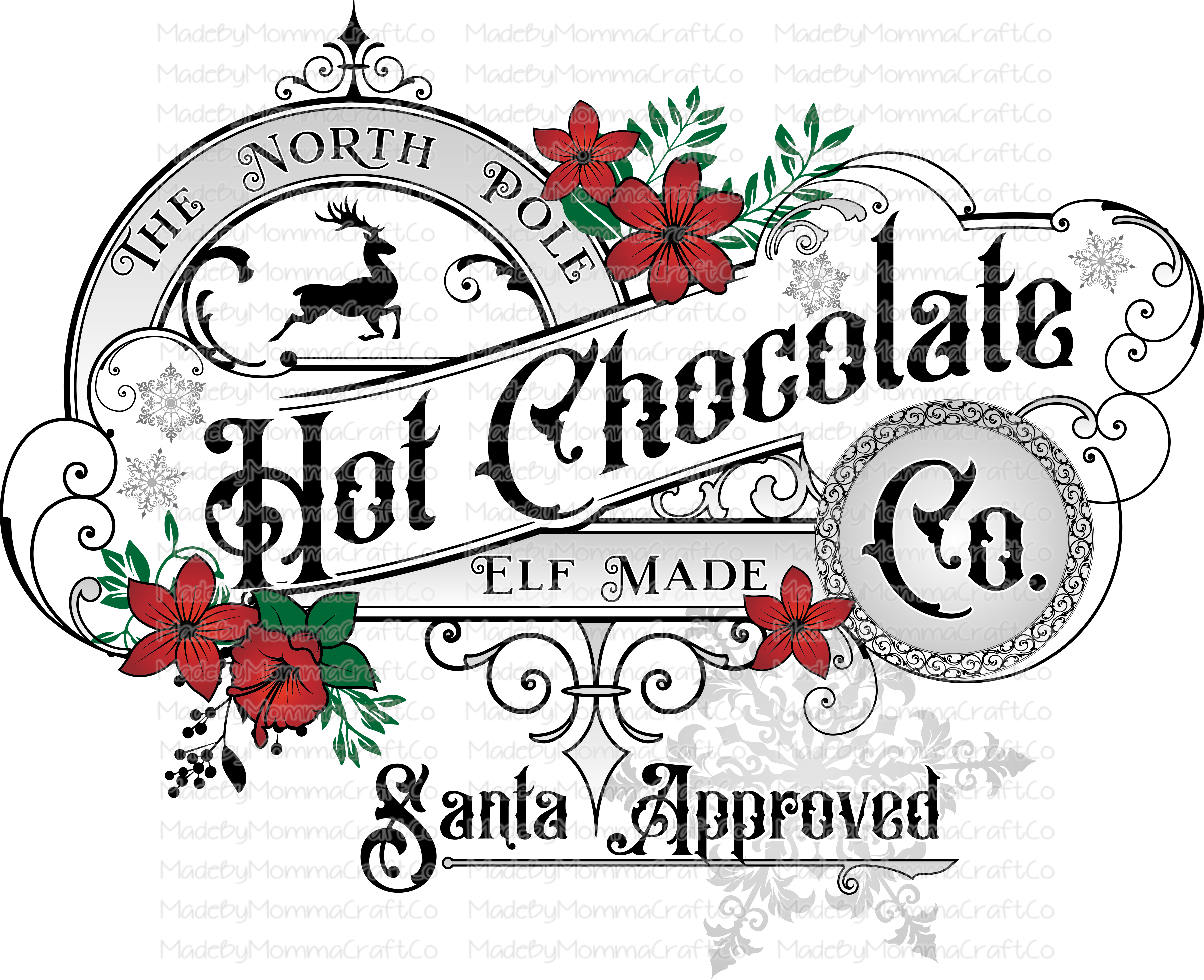 Elf Made Hot Chocolate - Christmas - Cheat Clear Waterslide™ or White Cast Sticker