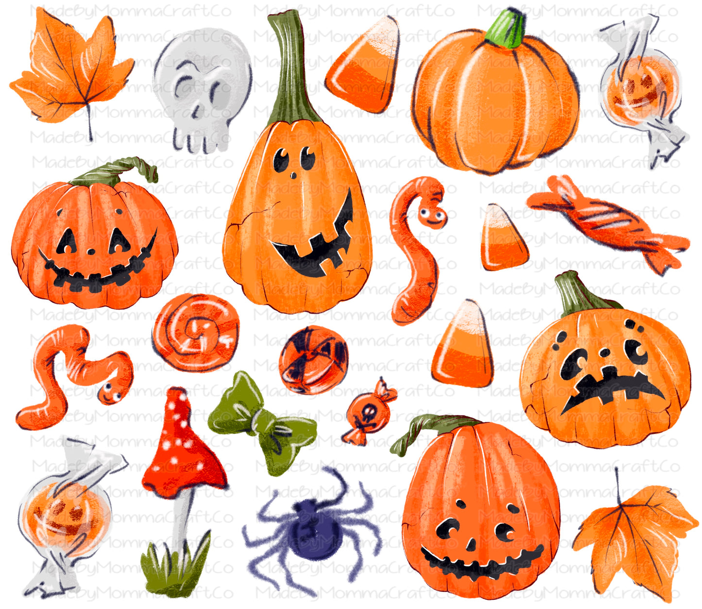 Pumpkin Halloween Cheat Clear Waterslide ™ or Sticker Themed Sheet  Elements Sheet