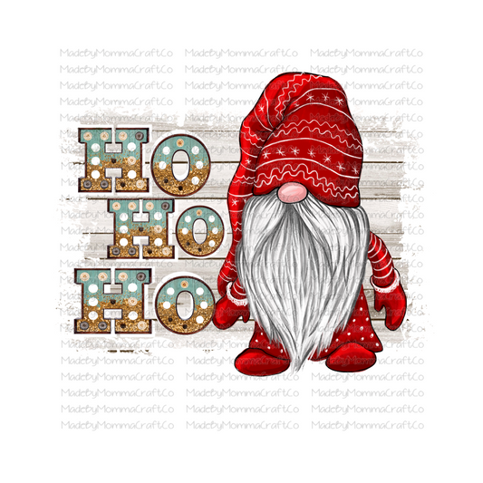 HOHOHO Gnome Christmas - laser printed or digital waterslide decal