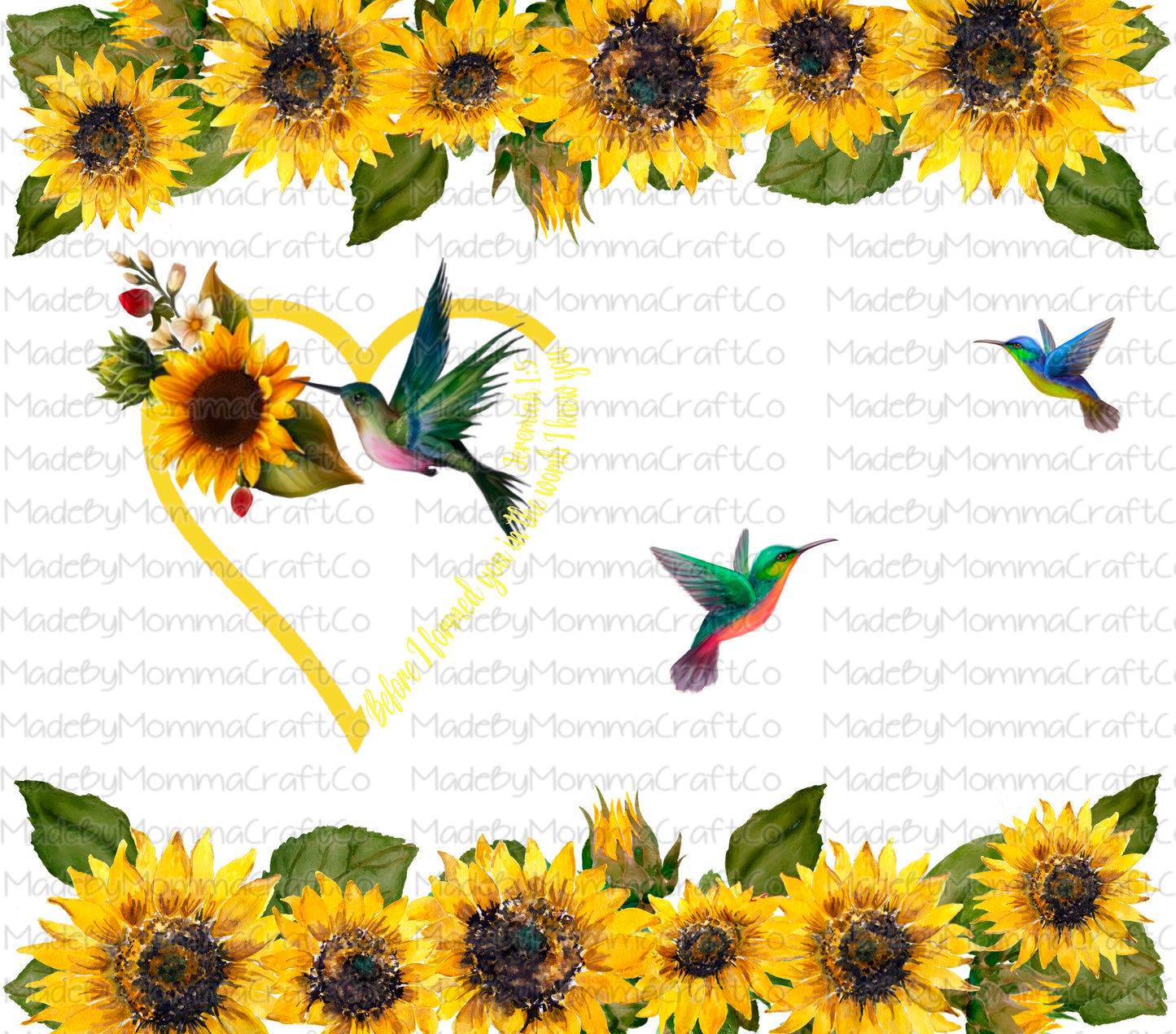 Sunflower Hummingbird Christian Wrap -Cheat Clear Waterslide™ or White Cast Sticker