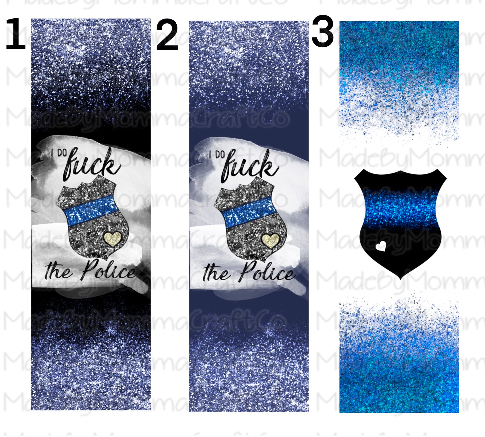 Police Blue Line Pen Wraps - Printed Waterslide or Digital Download