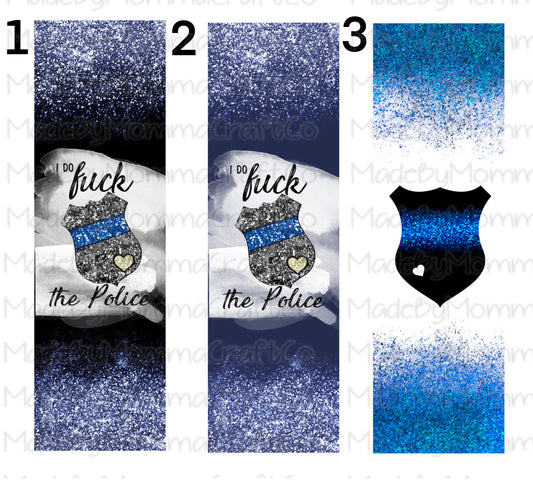 Police Blue Line Pen Wraps - Printed Waterslide or Digital Download