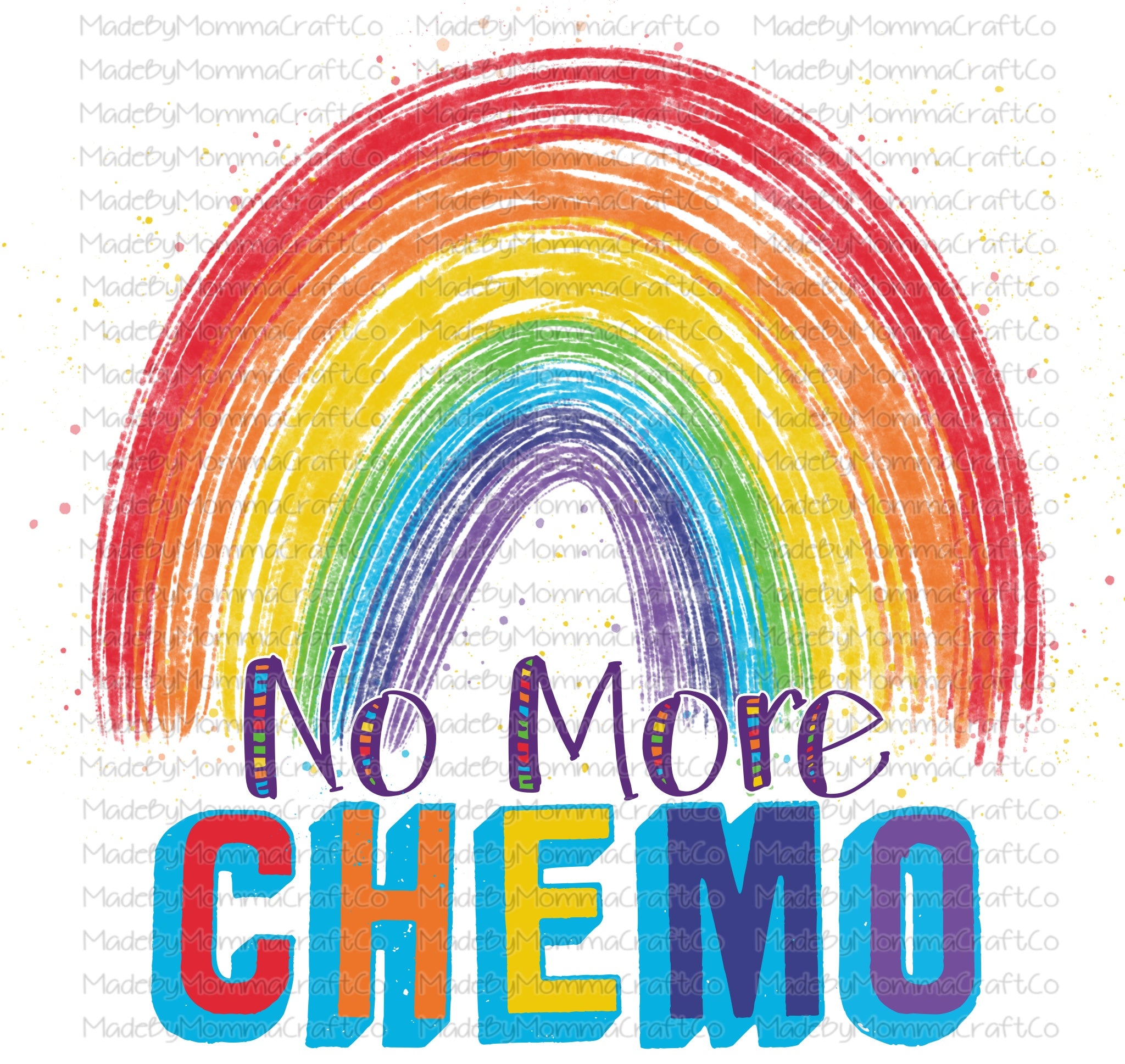 No More Chemo Rainbow Kids -Cheat Clear Waterslide™ or White Cast Sticker Printed or Digital