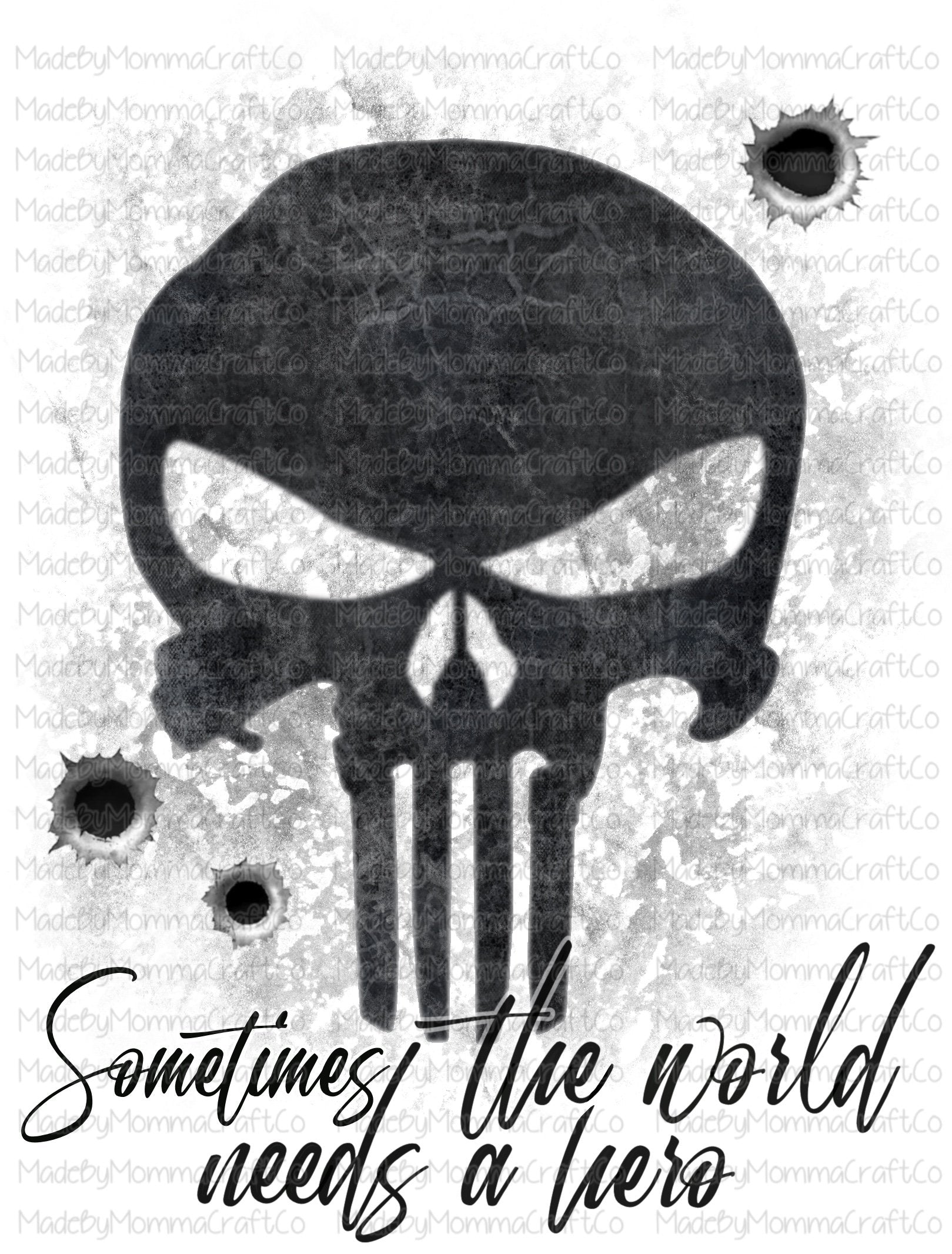 Sometimes the world needs a hero Skull-Cheat Clear Waterslide™ or White Cast Sticker