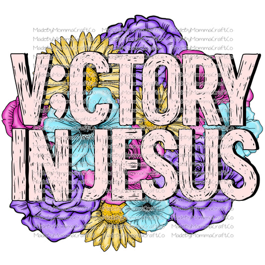 VICTORY IN JESUS SUICIDE AWARENESS - Cheat Clear Waterslide™ or White Cast Sticker