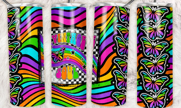 Vintage Soul Colorful 90's Sublimation or Waterslide Wrap - 20oz and 30oz