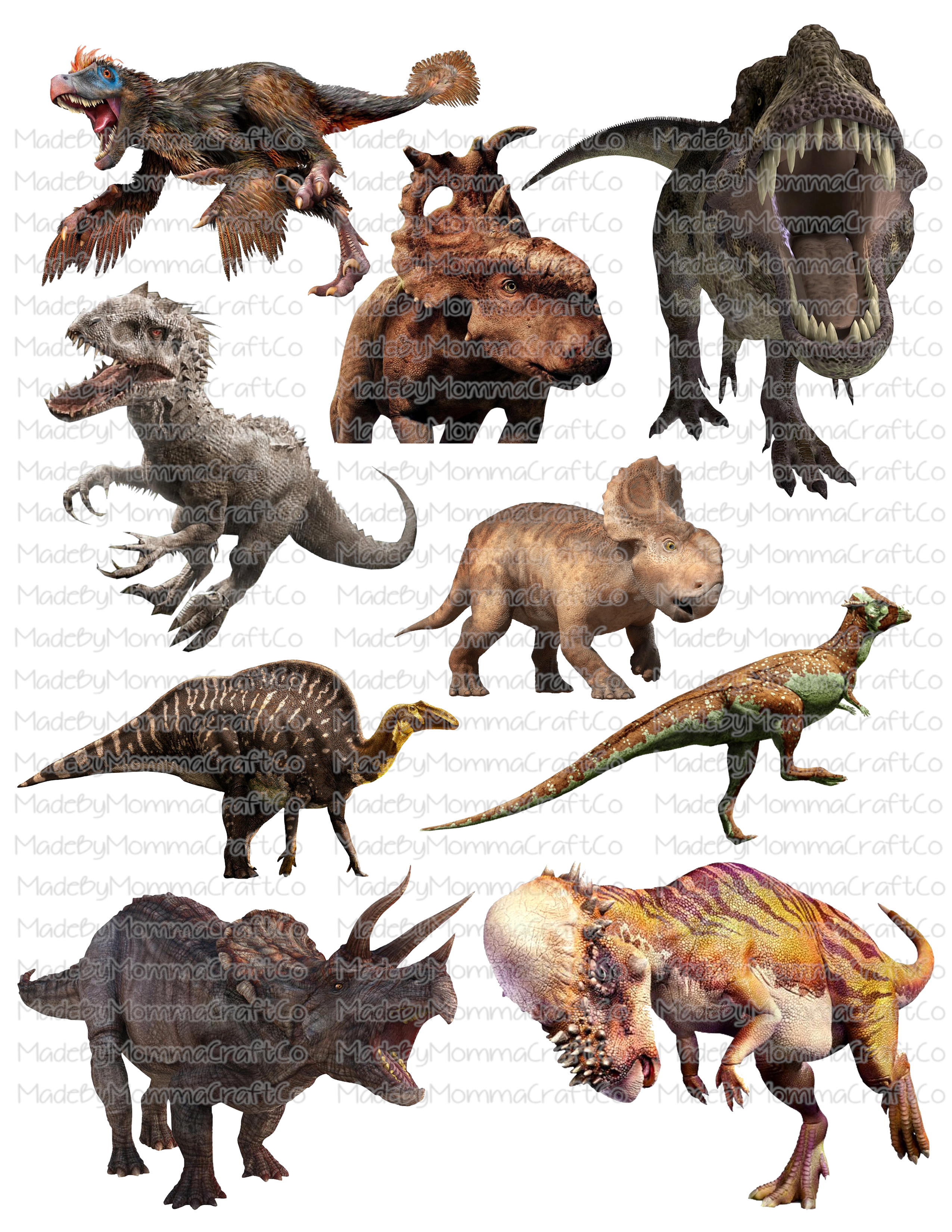 Real Dinosaurs Cheat Clear Waterslide ™ or Sticker Themed Sheet  Elements Sheet