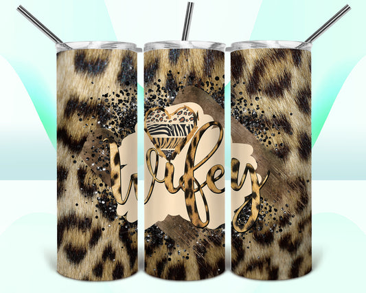 Wifey Leopard Sublimation Tumbler Wrap - Or Clear Waterslide Wrap