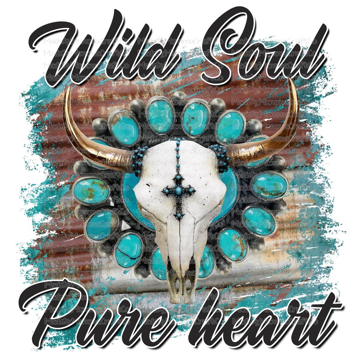 Wild Soul Pure Heart Western Horns - Cheat Clear Waterslide™ or White Cast Sticker