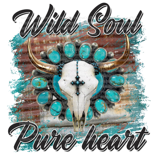 Wild Soul Pure Heart Western Horns - Cheat Clear Waterslide™ or White Cast Sticker