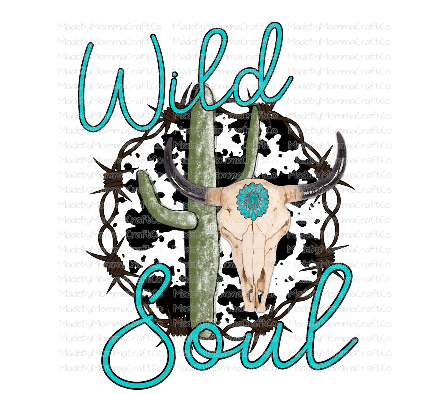 Wild Soul Cowhide Skull -Cheat Clear Waterslide™ or White Cast Sticker