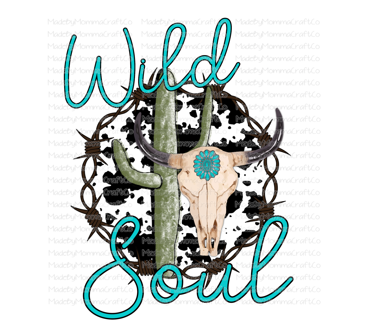 Wild Soul Cowhide Skull -Cheat Clear Waterslide™ or White Cast Sticker