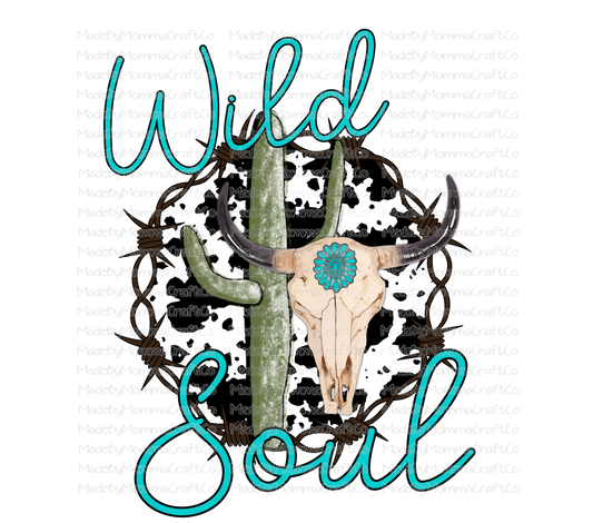 Wild Soul Cowhide Skull -Cheat Clear Waterslide™ or White Cast Sticker