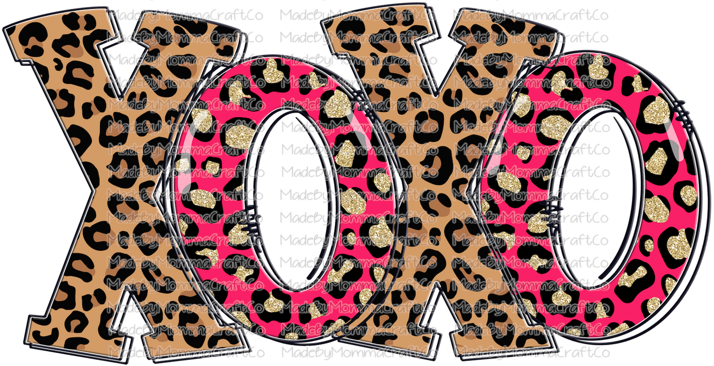 XOXO Leopard Pink - Cheat Clear Waterslide™ or White Cast Sticker