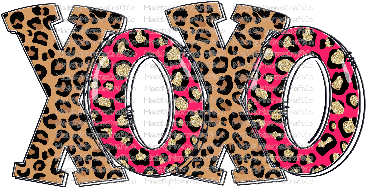 XOXO Leopard Pink - Cheat Clear Waterslide™ or White Cast Sticker