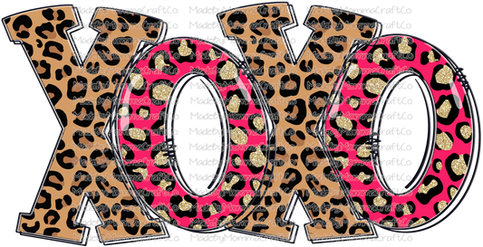 XOXO Leopard Pink - Cheat Clear Waterslide™ or White Cast Sticker