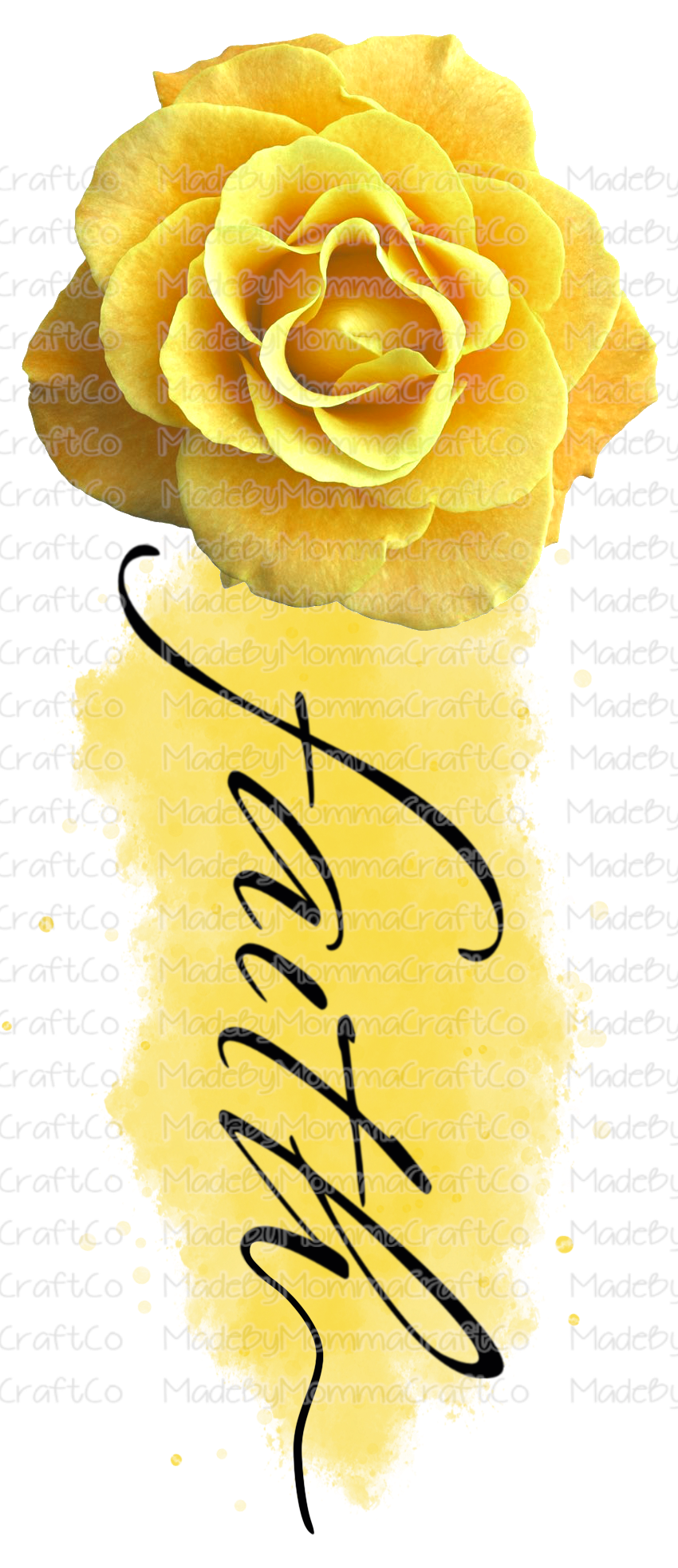 Faith Yellow Rose Cheat Clear Waterslide™ or White Cast Sticker Or Digital Download