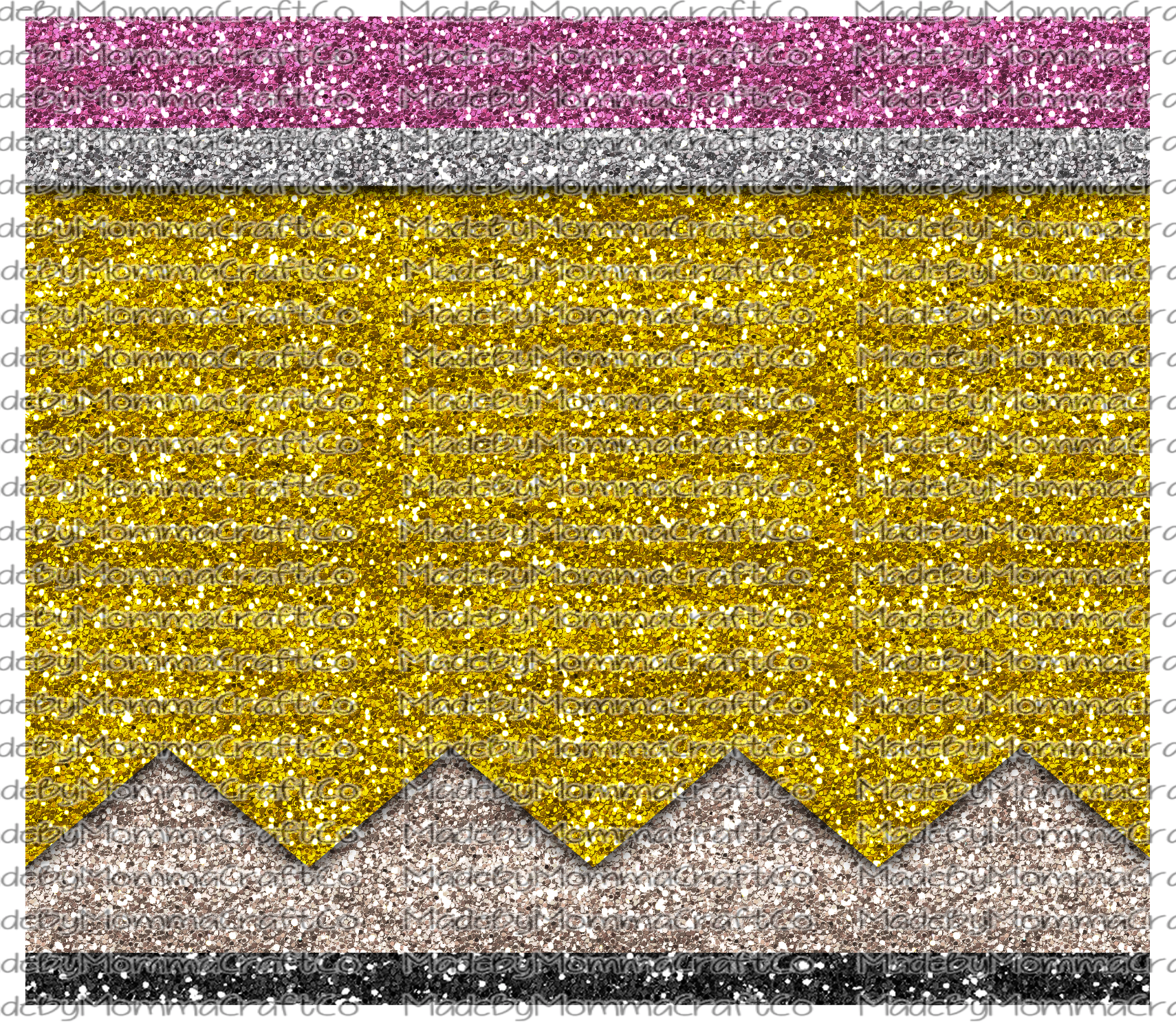 Glitter Pencil Teacher Sublimation Tumbler Wrap - Or Clear Waterslide Wrap
