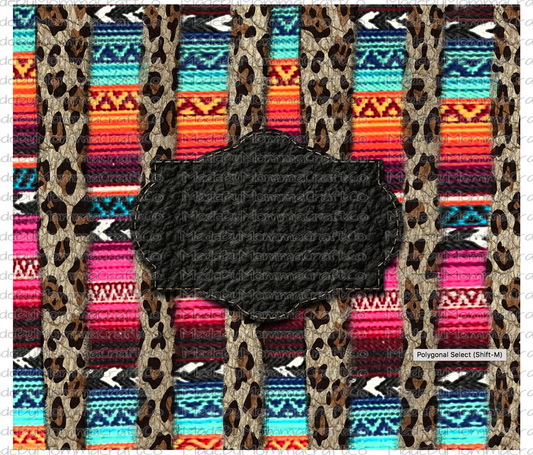 Leopard Serape Frame Sublimation Tumbler Wrap - Or Clear Waterslide Wrap