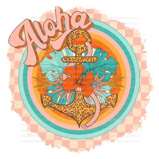 Aloha Anchor Retro - Cheat Clear Waterslide™ or White Cast Sticker