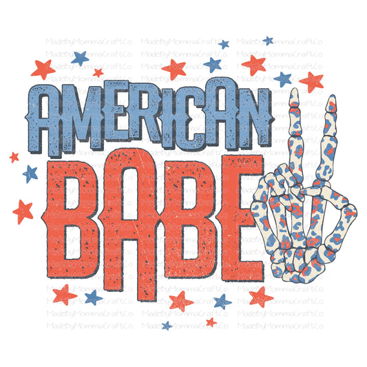 American Babe Skeleton Peace - Cheat Clear Waterslide™ or White Cast Sticker